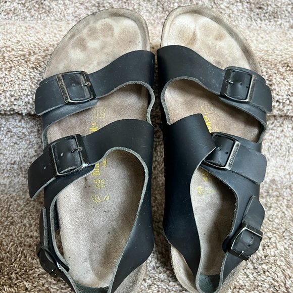 Birkenstock Milano Men’s Dark Grey 2-Strap Backstrap Leather Sandals main image 13